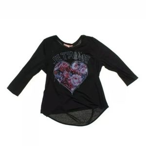 Rebellious one junior's size 13 black heart blouse